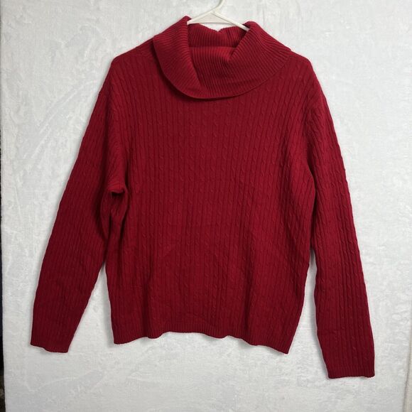 Pendleton 100% Cashmere Turtleneck Sweater Red Women Size Large XL - Picture 1 of 9
